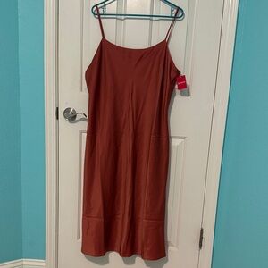 SPANX Women's Rust Satin Midi Dress